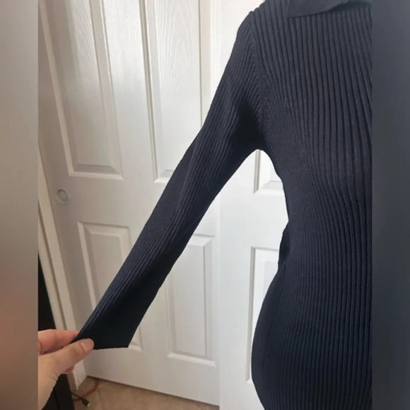 Lara Knit Womens 3/4 Sleeve Dress Black Size‎ L buttons in front - Picture 6 of 14